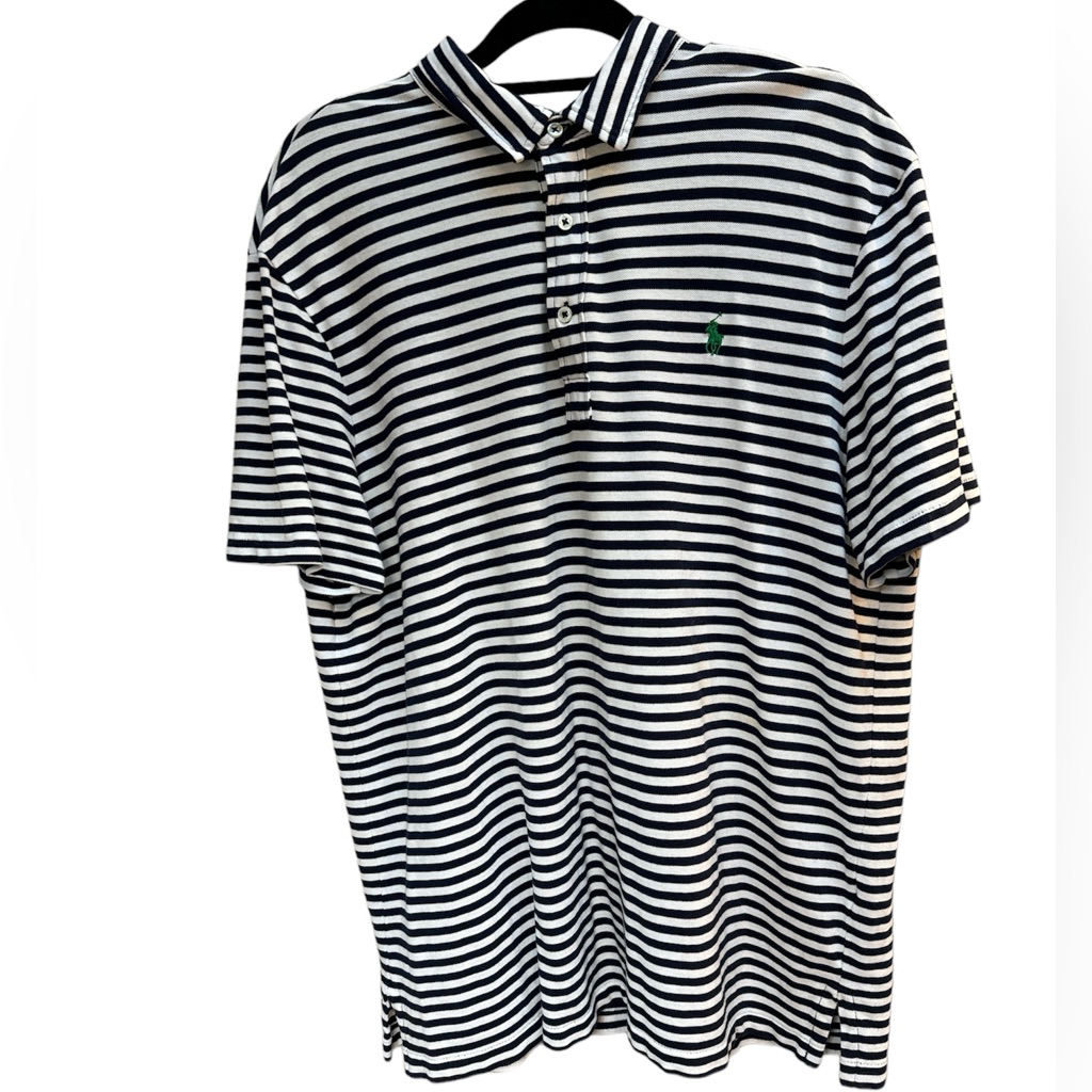Polo Plus Size Ralph Lauren Navy White Stripes Costal Sport Casual Size ~Xxl Men